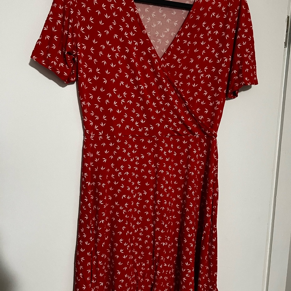 Elegant Red Wrap Dress